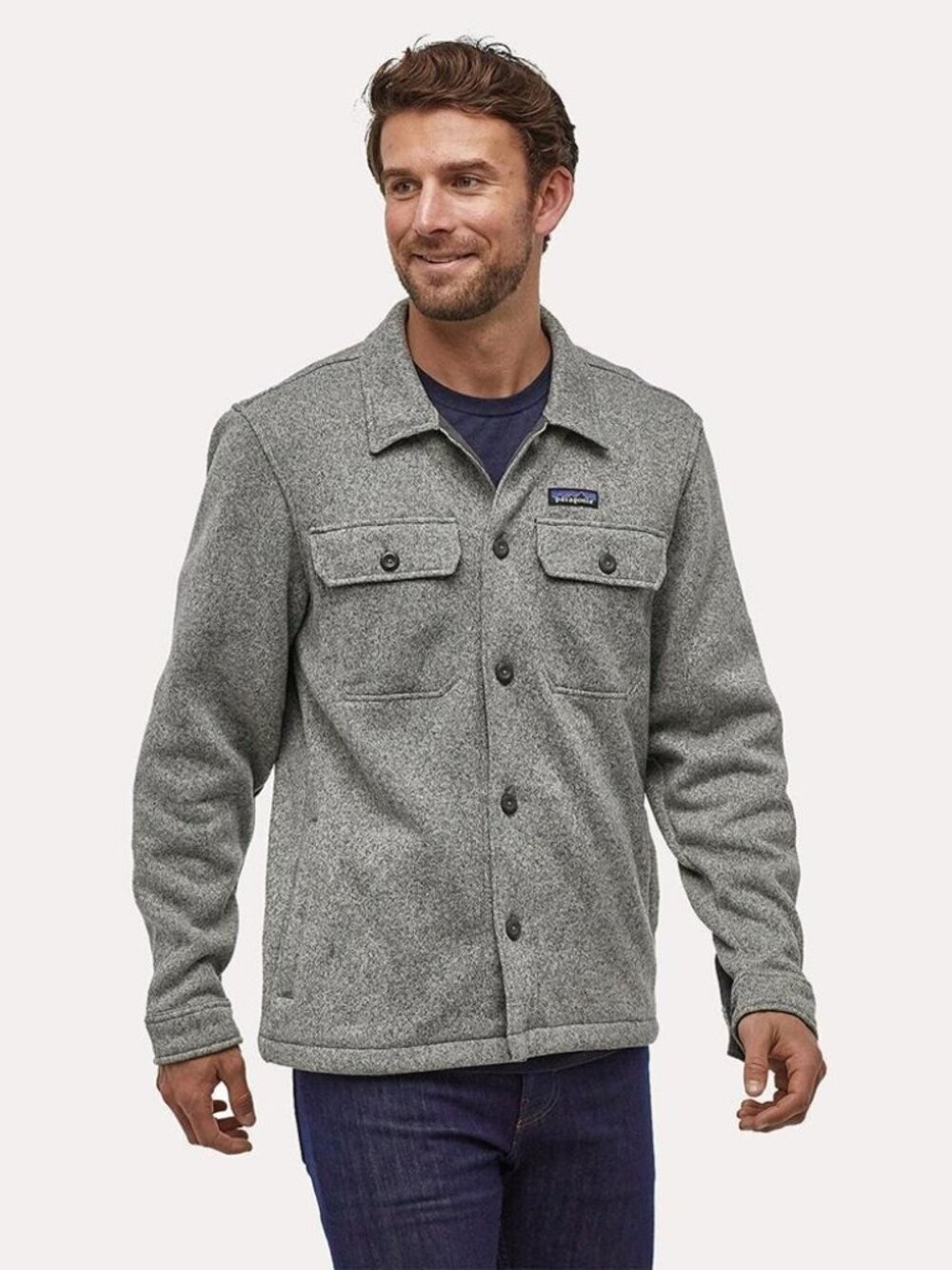 Patagonia Mens Better Sweater Fleece Shirt Jacket Gray Size L Shacket